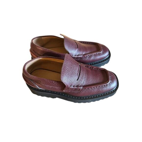 Dries Van Noten Burgundy Leather Chunky Loafers – Women’s Size 36 (EU) - Picture 6 of 8